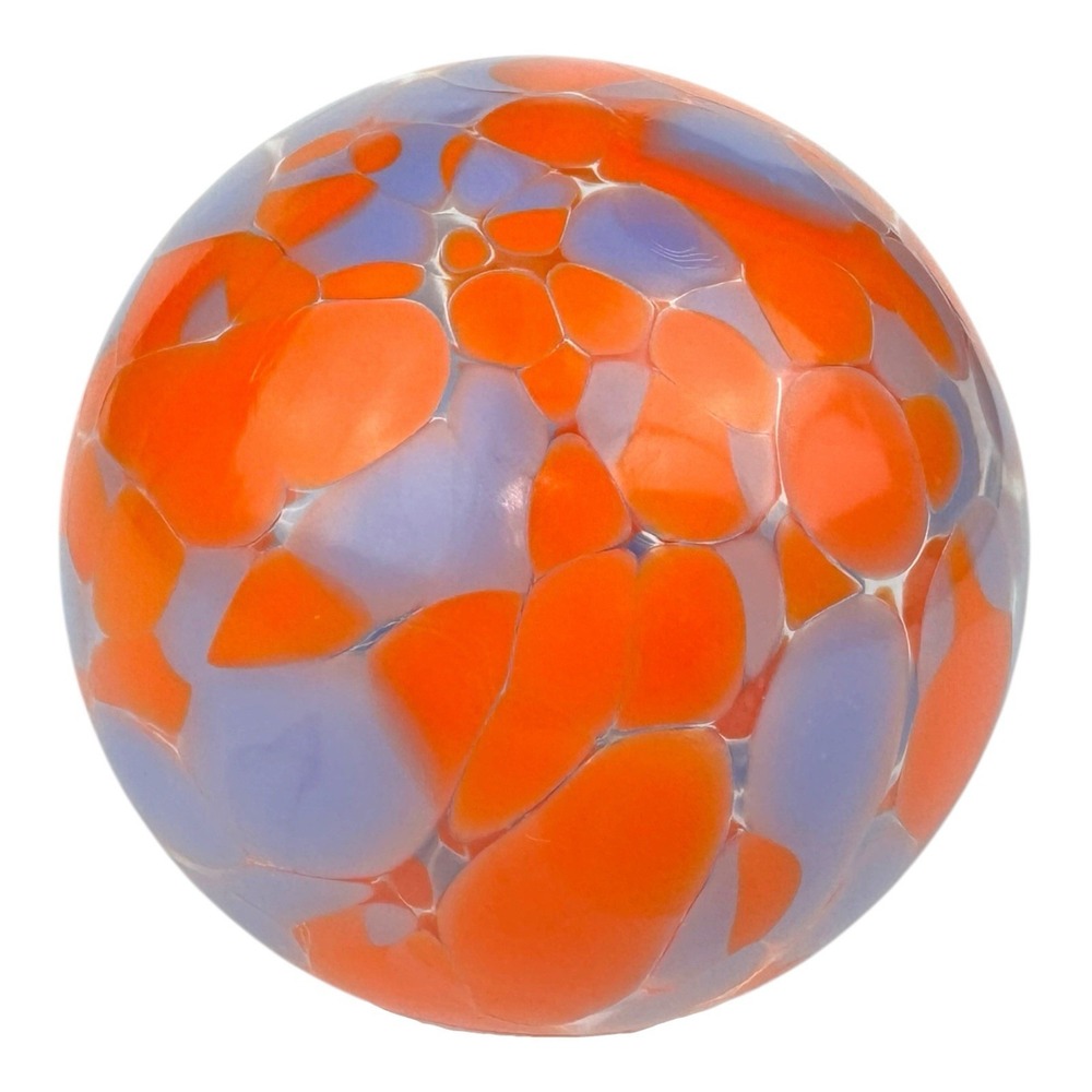 Hand Blown Glass Friendship Ball Ornament Christmas  3.3 In Purple / Orange - Picture 5 of 7